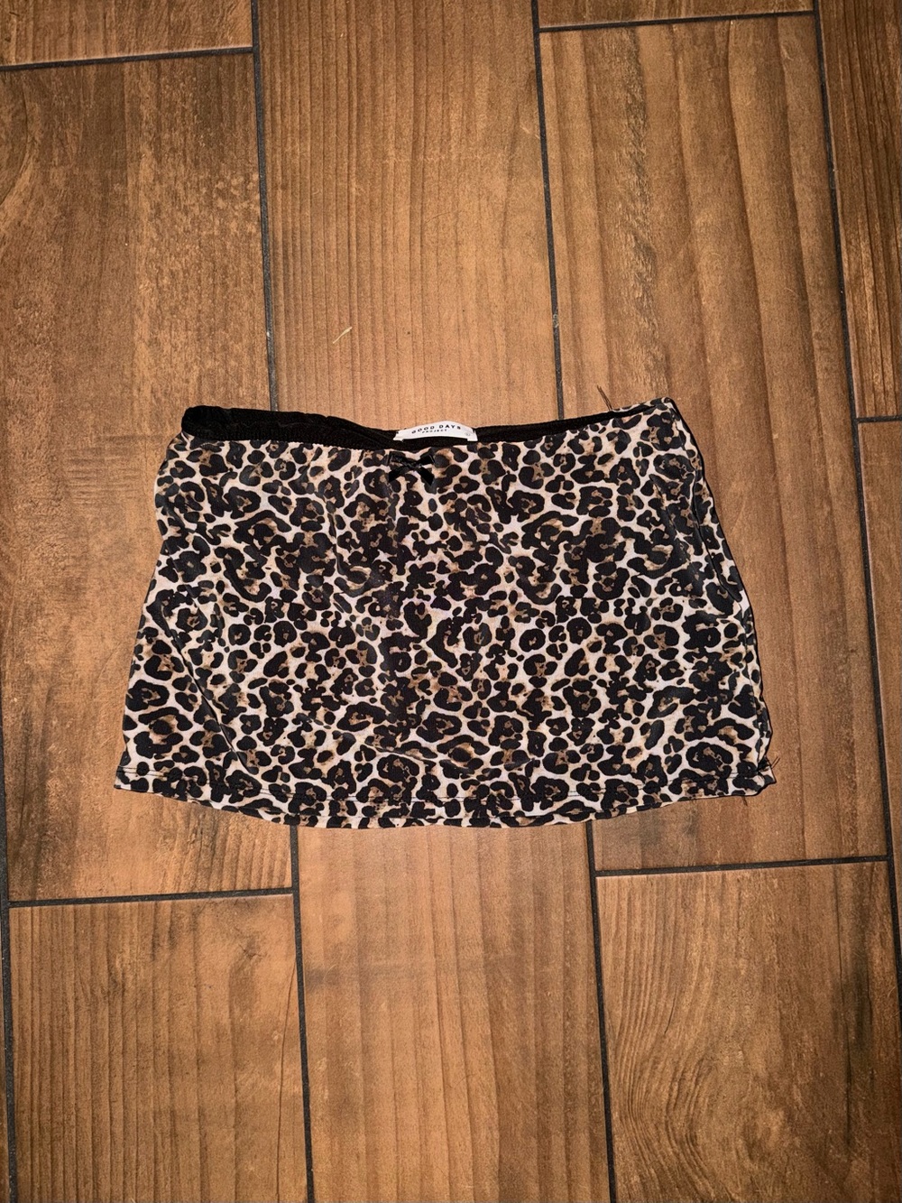 Leopard Print Mini Skirt - Brown/Black